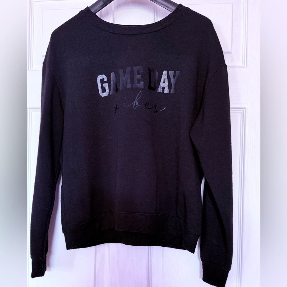 Game Day Vibes Tee Black Long Sleeve